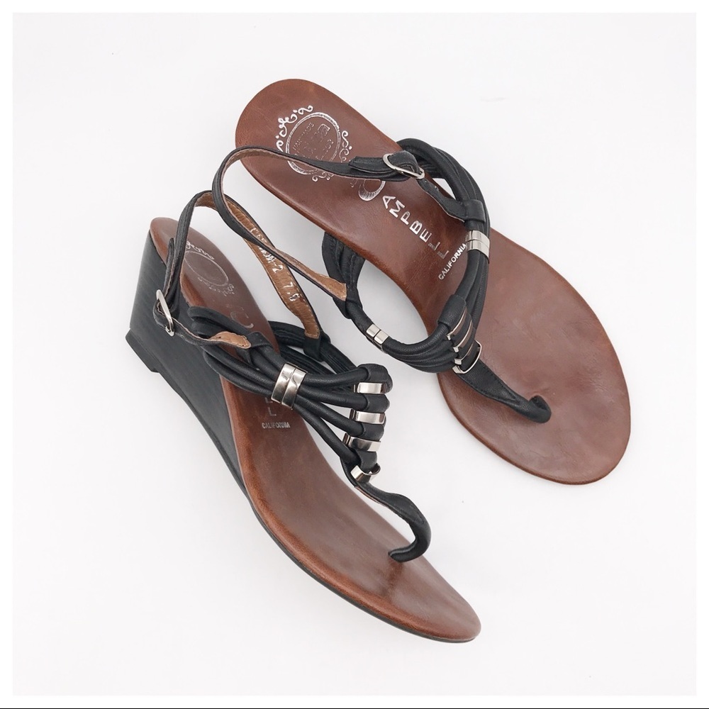 Jeffrey Campbell Ibiza Cannon-2‎ Wedge in Black Size 7.5